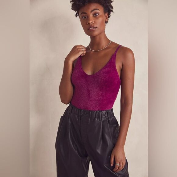 Free People Fuzzy "Limoncello" Bodysuit - Size Small - Picture 3 of 3